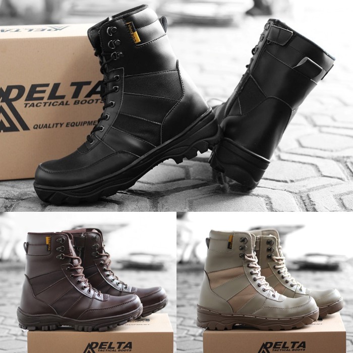 RECOMENDED!!Sepatu Pria Ninja Tinggi Hitam Safety Boots Ujung Besi Tracking Touring Bikers