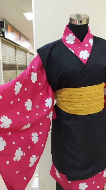 【QTakasi】COSTUM COSPLAY MAKOMO KIMETSU NO YAIBA KIMETSU NO YAIBA YUKATA KIMONO