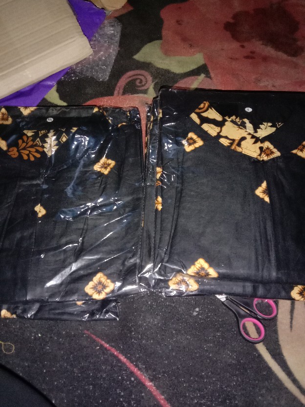 Batik Couple Keluarga Sania Ruffle Ori Ndoro Jowi Dnt Motif Sakura Merahh