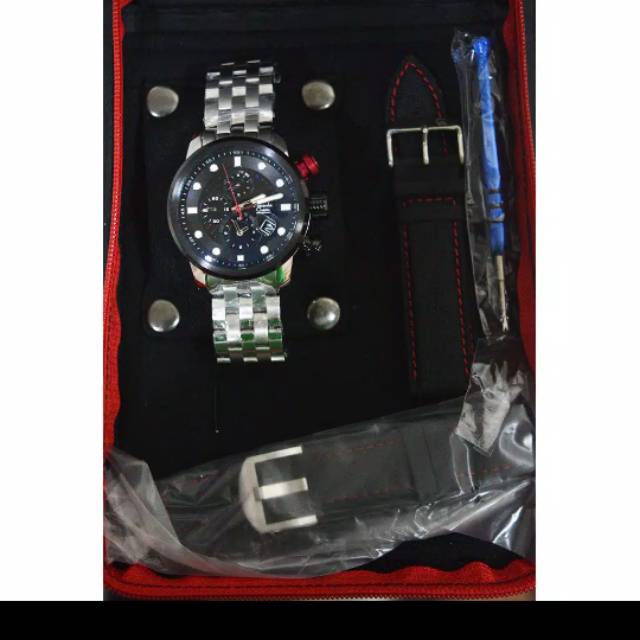 jam tangan pria Alexandre Christie AC 6163 silver black