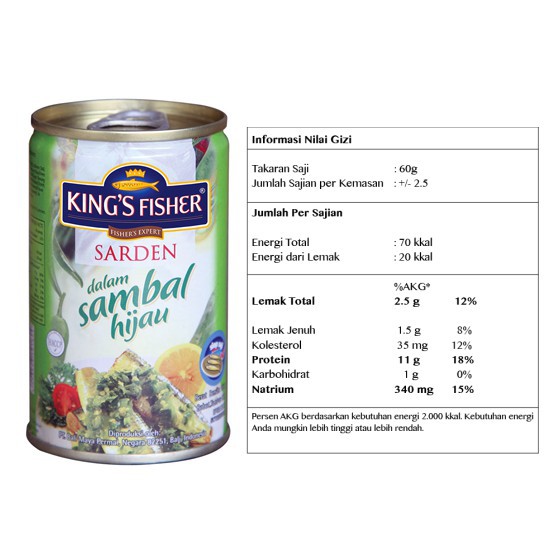 

King's Fisher Sarden Dalam Sambal Hijau 155g
