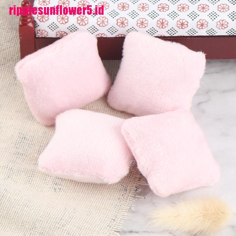 4pcs / set Miniatur Sofa / Tempat Tidur Skala 1: 12 Untuk Aksesoris Rumah Boneka