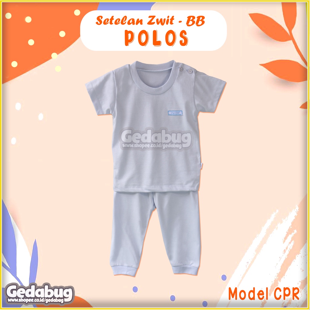 CPR Setelan Oblong Zwit BB Polos | Piyama Anak Baju Tidur Anak | 100% Katun GEDABUG