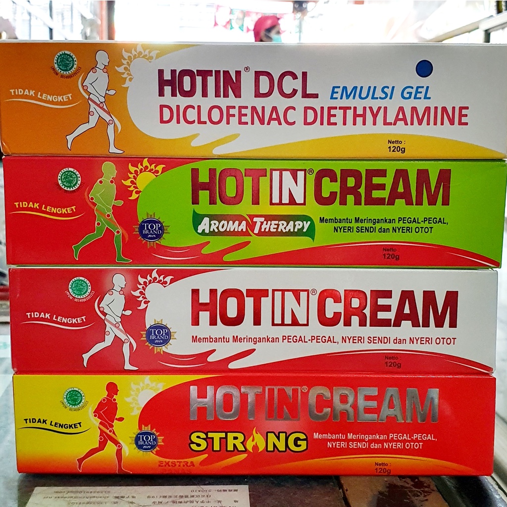 hot in cream kotak dan hot in DCL 120gr tube
