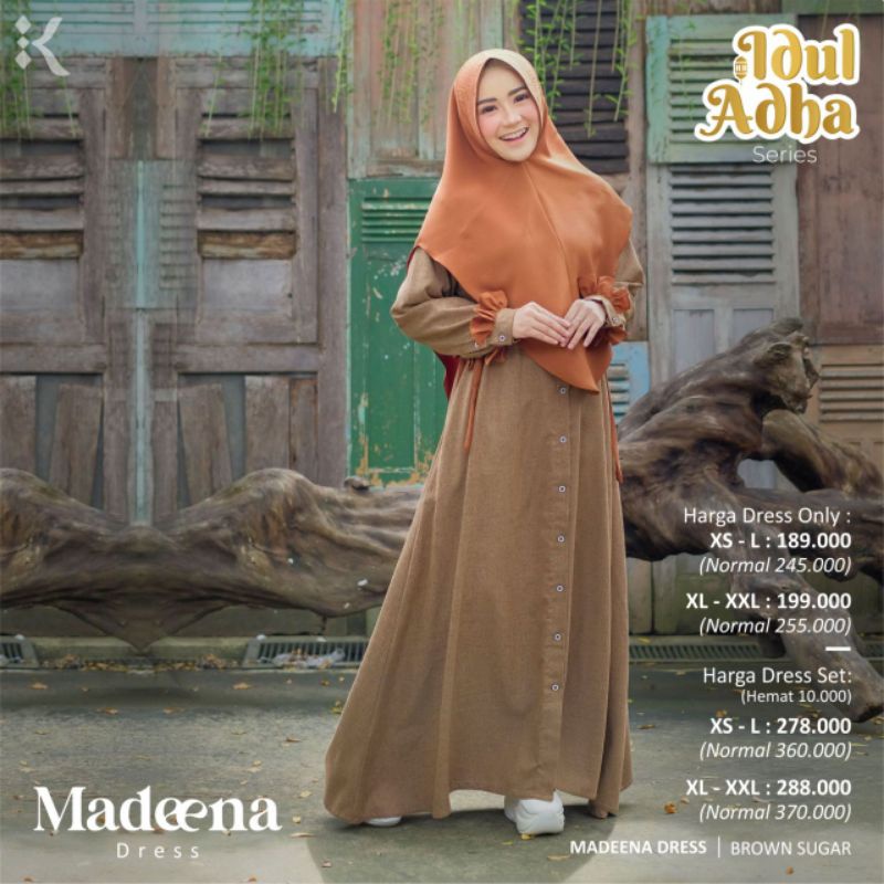 PROMO madeena dress set ORI by Khalilah hijab harga 278.000 menjadi 236.300