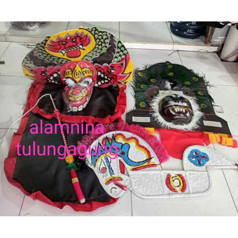 murahhh topeng reog kuda lumping 78cm dan barongan spon besar