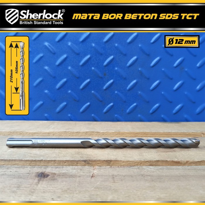 Mata Bor Beton SDS Material TCT / Sherlock Panjang 210 mm x Diameter 12 mm