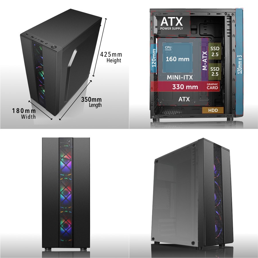 INFINITY CYCLOPS ATX mATX Mid-Tower Casing Case Gaming