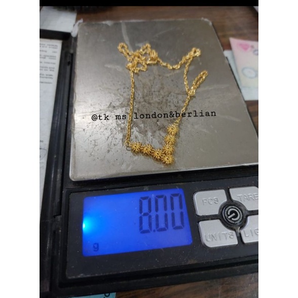Kalung Bunga Emas London LM 24K Kadar 9999