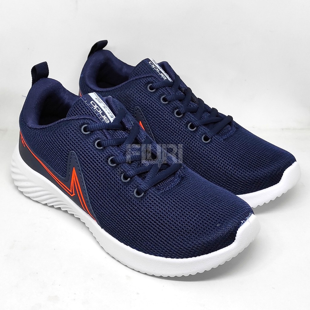 FIURI - Ando Original - BOAZ 39-43 Navy - Sepatu Kets Pria - Sepatu Sneakers Pria - Sepatu Olahraga Sport Pria - Sepatu Casual - Sepatu Jogging Lari Fitness Gym Senam Pria - Sepatu Sekolah Bertali SD SMP SMA - Fiuri