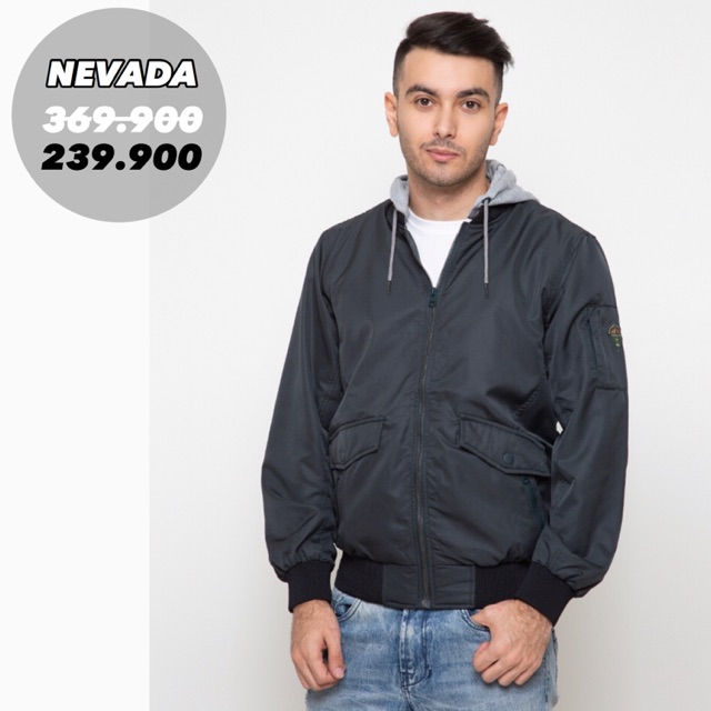 Nevada Jaket Parasut Pria Nevada Hitam