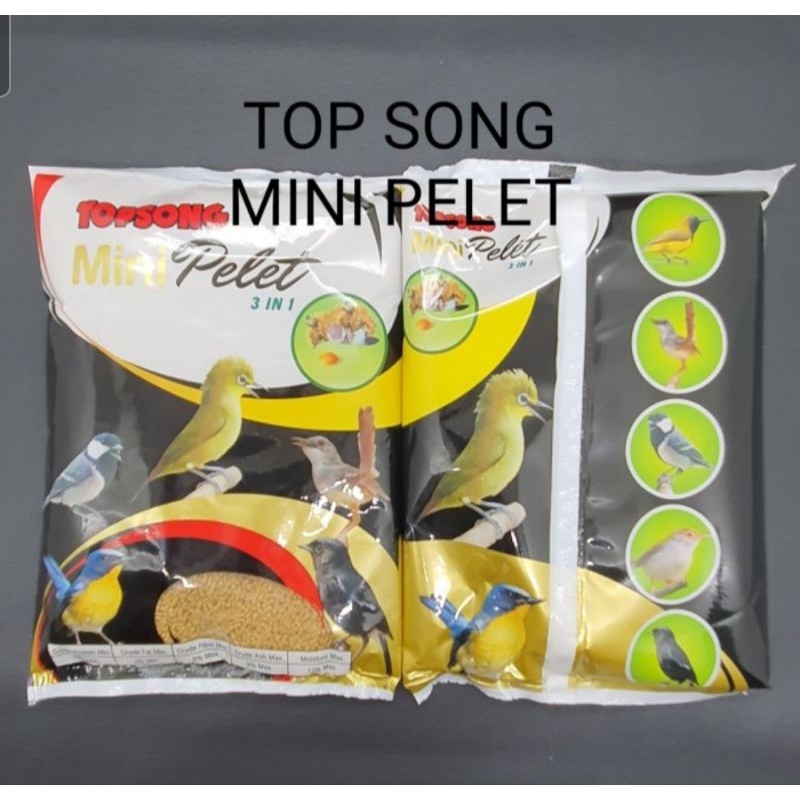 2bks TOP SONG MINI PELET PAKAN BURUNG TOPSONG MURAI KACER ANIS 3 IN 1