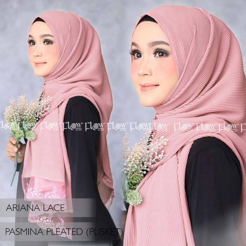 Pashmina Pleated Plisket Ariana Ori Flow Idea Hijab