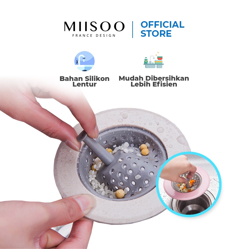 MIISOO Penyaring Saluran Air Wastafel / Silikon Saringan Sisa makanan dan Sampah Anti Sumbat