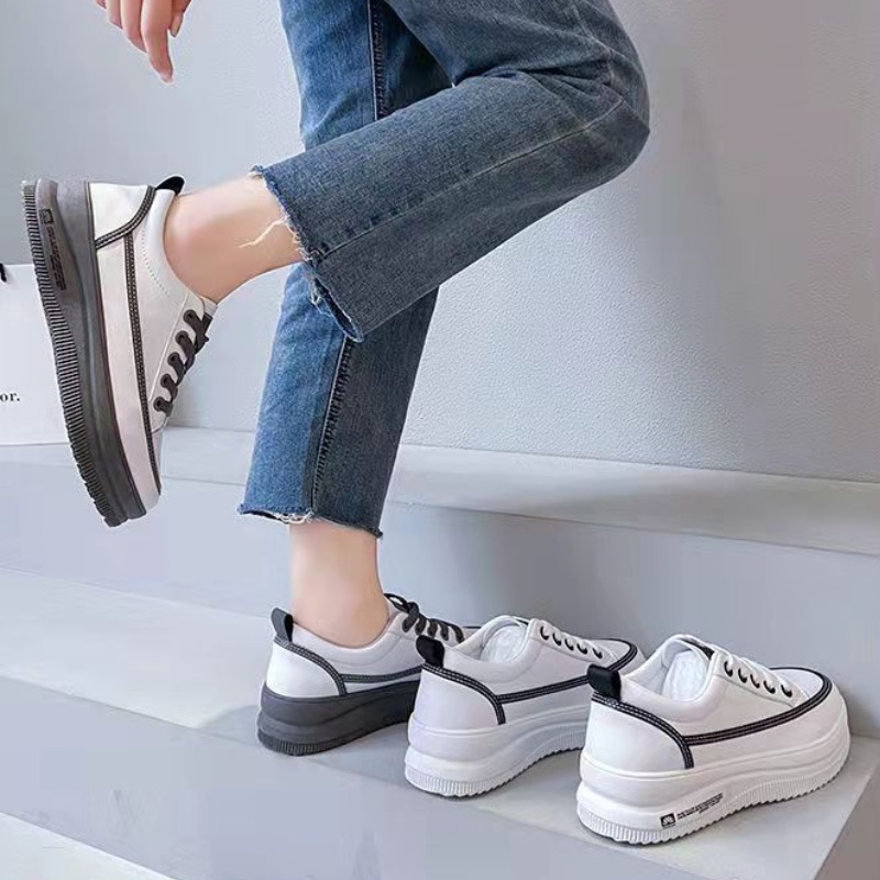 COD Sneakersdaily 2172 Sepatu Sneakers Wanita Sepatu Putih