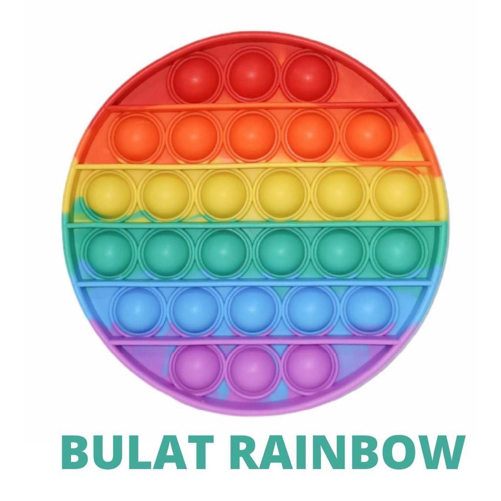 Pop It Fidget Toys Squishy / Mainan Anak Rainbow - Kotak / Hati / Bulat / Octagon-2