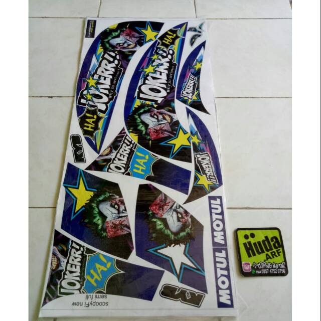 Striping variasi stiker lis bodi Scoopy fi new terbaru motif joker TE2174