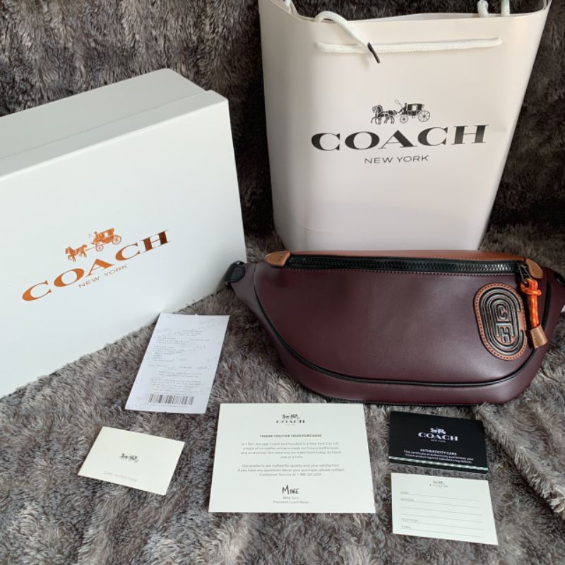 COACH WAISTBAG BROWN LOGO C IN SIGANTURE CANVAS