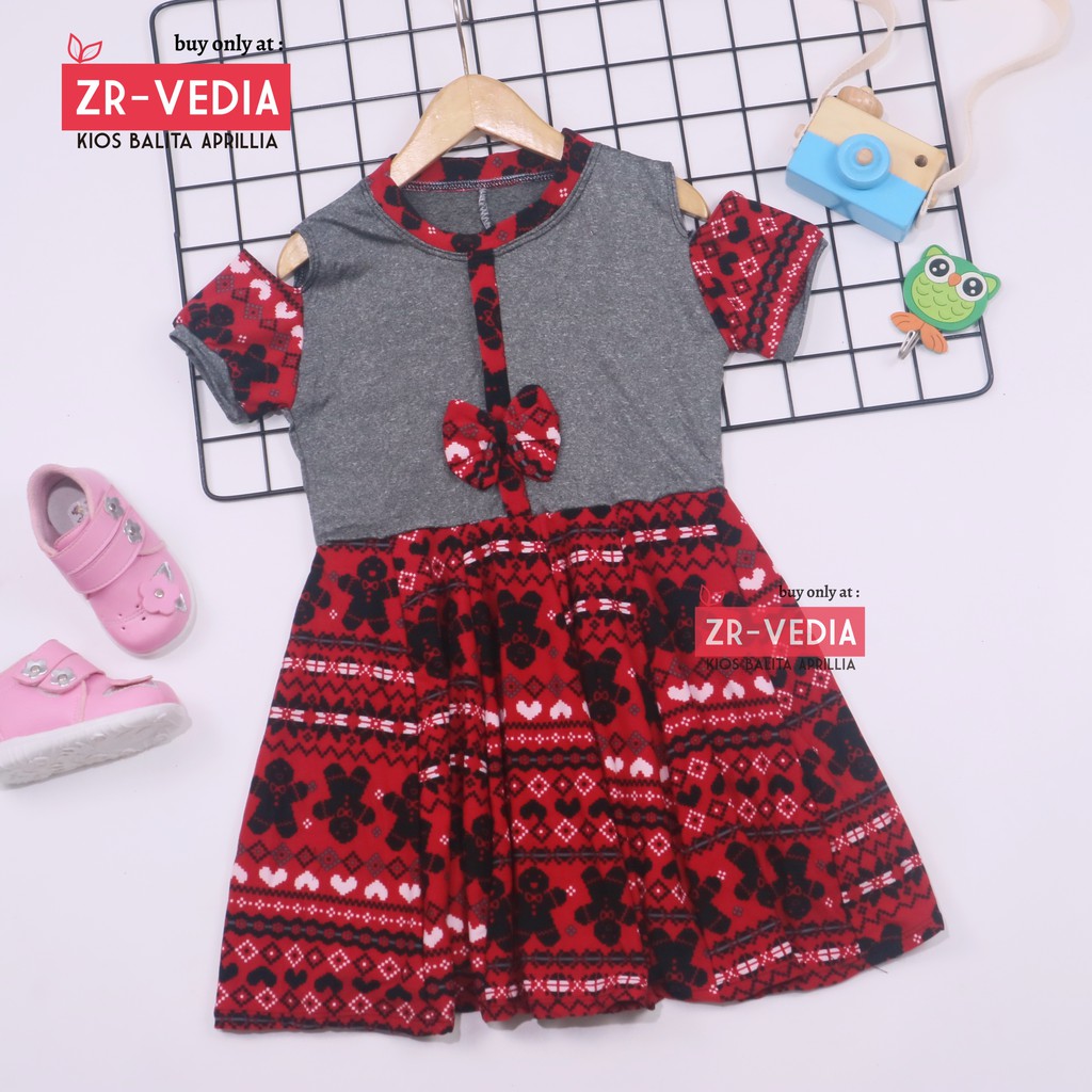 (NATAL) Dress Sabrina uk 4-7 tahun -  Baju Gaun Pesta Kids Adem Murah Dres Anak Perempuan Harian