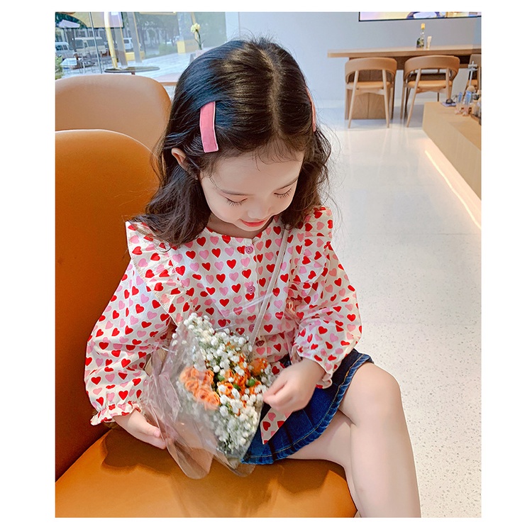 [Cocobaby Jakarta] Setelan Anak Perempuan Love Pink Red Stelan Anak Cewek Import Murah-6