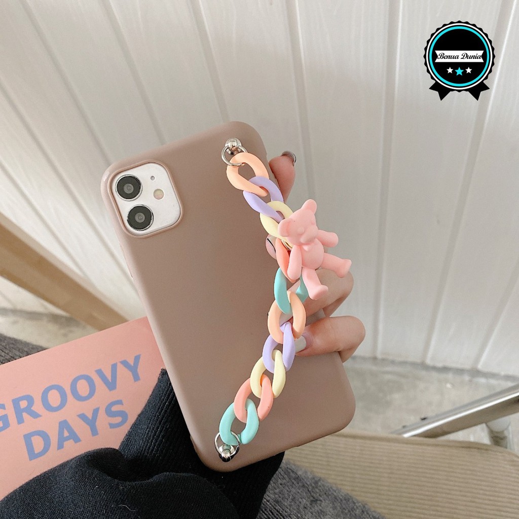 CASE SOFTCASE CANDY GELANG RANTAI VIVO Y30 Y50 Y30i Y70S Y20 Y20S Y12S BD626-COKLAT