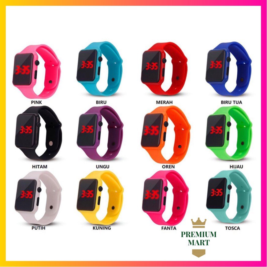 Jam Tangan Digital LED Display Watch Elektronik Watch Fashion [Ready 12 Warna]