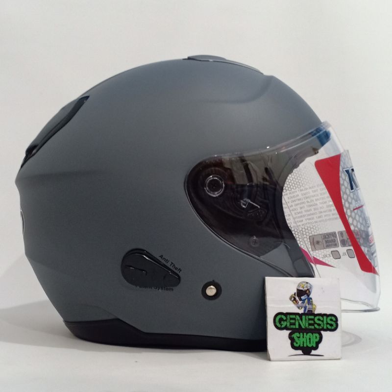 Helm KYT half face helm KYT KYOTO solid polos-Gorilla grey doff