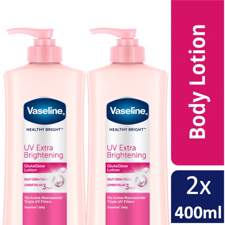 Vaseline Lotion Healthy Bright UV Extra Brightening 400ml Twin Pack