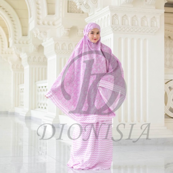 Chrystion Mukena Dewasa Motif Bunga Model Terbaru Cantik Alesha - Pink Diskon
