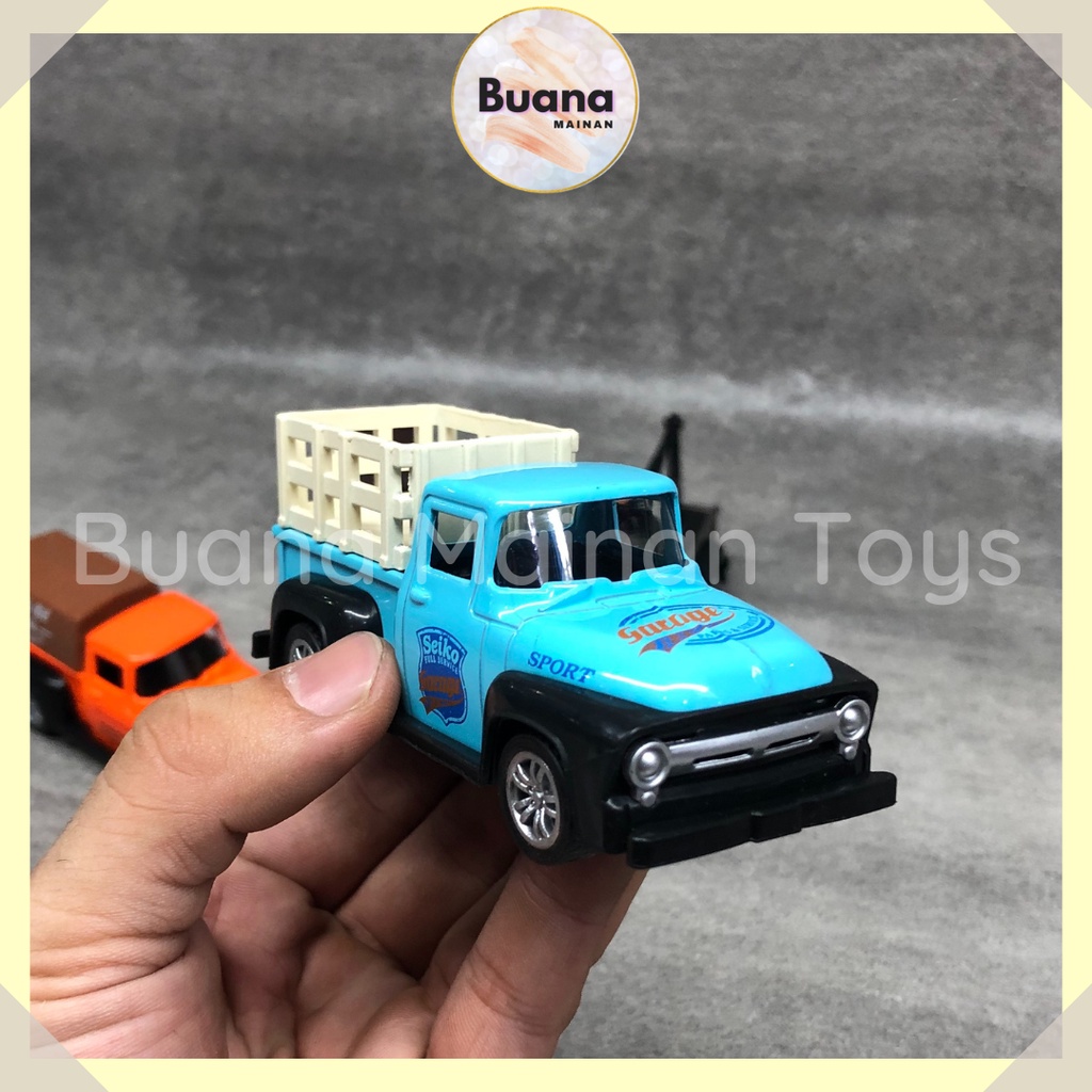 DIECAST MOBIL VINTAGE OLD PICK UP CAR MODERN CITY MAINAN ANAK MOBIL TRUCK