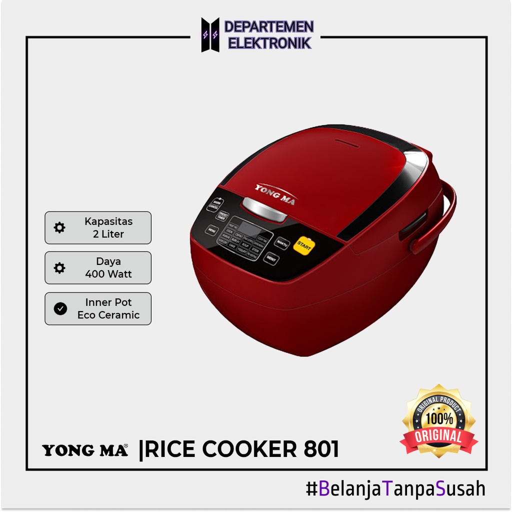 MAGIC COM / RICE COOKER YONGMA / YONG MA YMC / SMC 8017 / 801 [2 LITER] MURAH BANGET / GARANSI RESMI