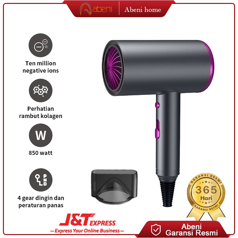 Abeni hair dryer ion negatif high-end pengering rambut mini tiga kecepatan udara panas dan dingin hair dryer low watt hot