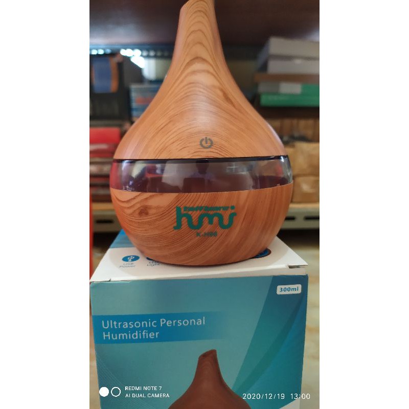 TAFFWARE Ultrasonic Air Humidifier Aromatherapy Wood Grain 300ml - K-H98-Yellow