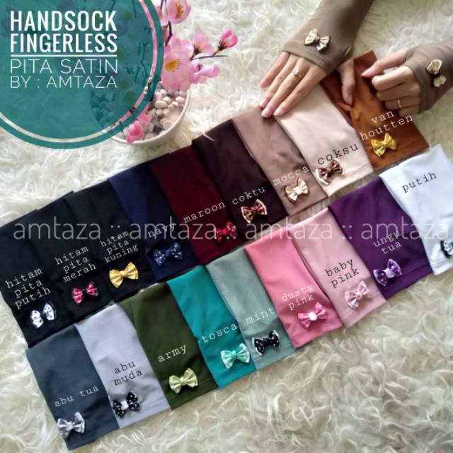 [BISA COD] Handsock Jempol Pita Satin premium by amtaza | manset jempol pita satin | Handsock jempol pita amtaza