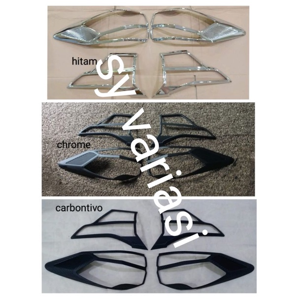 Garnish belakang All New Rush Terios 2018-2022 gr sport  Hitam Chrome Carbontivo jsl