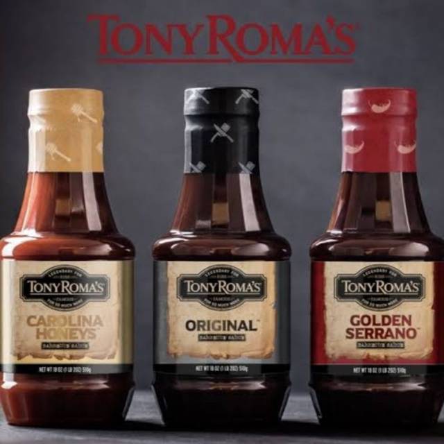 

TONY TOMA'S SAUCE ORIGINAL / CAROLINA HONEY / GOLDEN SERRANO SAUCE BBQ Tony romas
