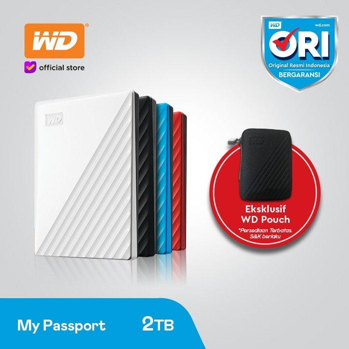 WD My Passport 2TB - HD HDD Hardisk Eksternal External 2.5&quot; USB 3.0