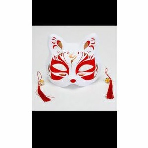 Half mask fox kitsune topeng