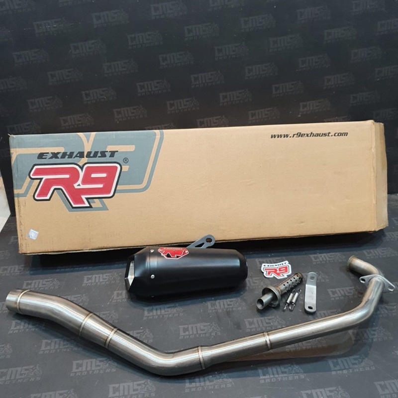 Knalpot Racing R9 New Alpha Stainless Black Series YZF R15 Old