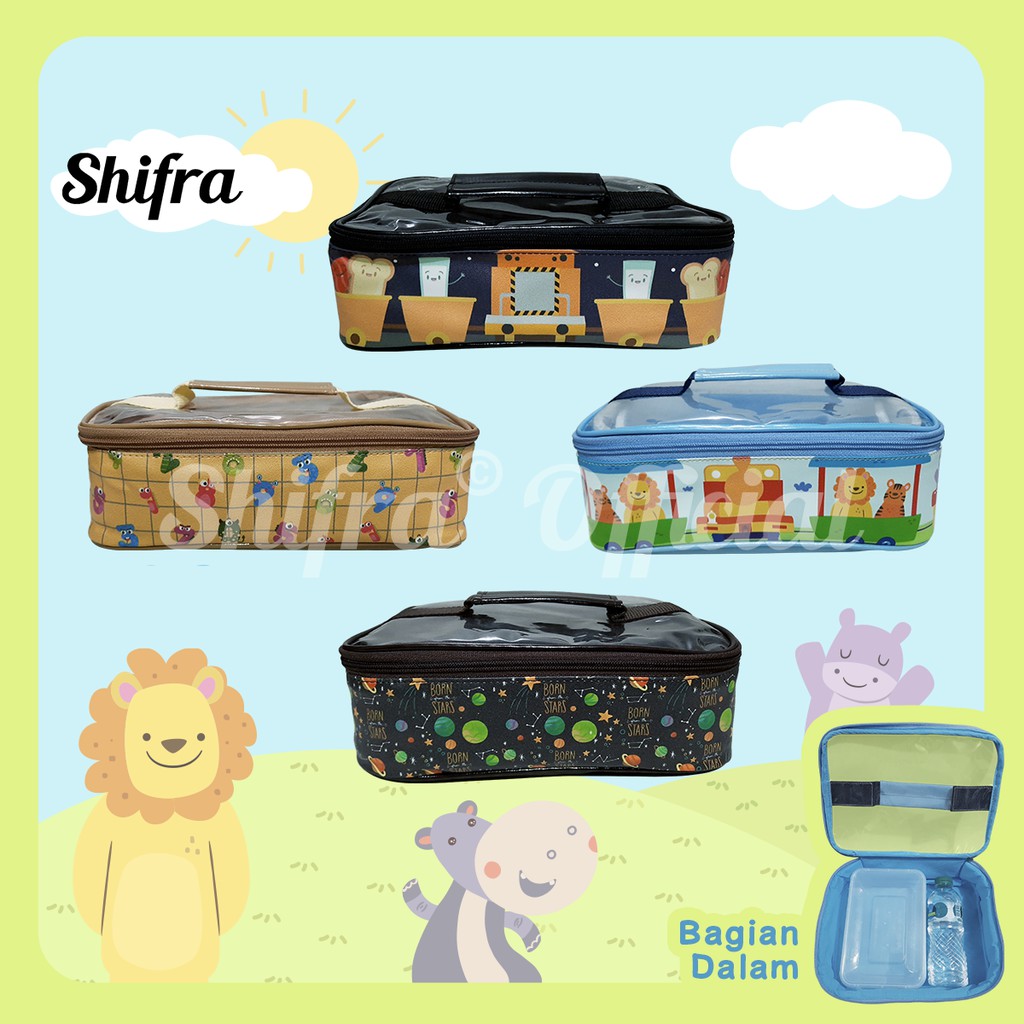 Shifra Tempat Lunch Box Pouch Lunch Box Tempat Makan Gambar Unik Lucu