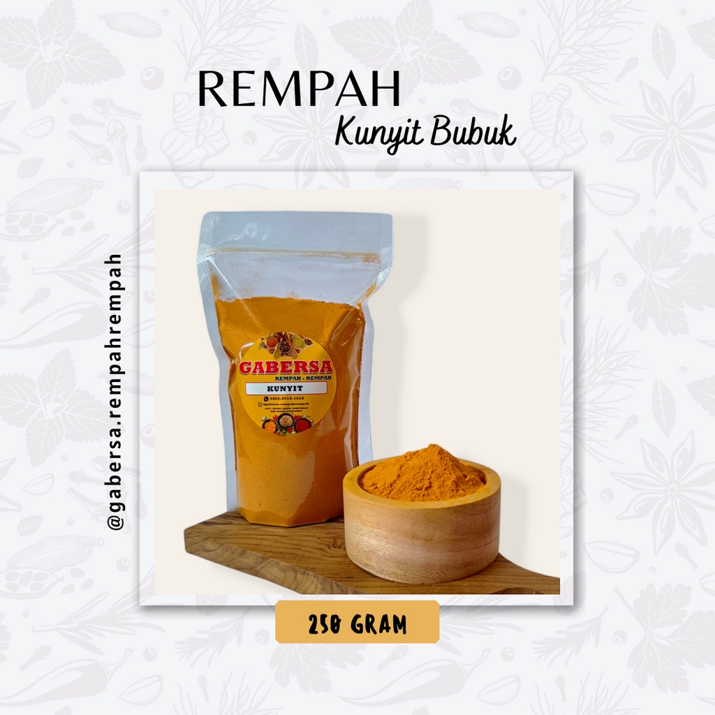 

Kunyit bubuk asli tanpa campuran isi 250gram (Gabersa)