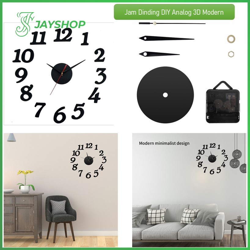 Jam Dinding Tempel DIY Analog 3D Modern Wall Clock