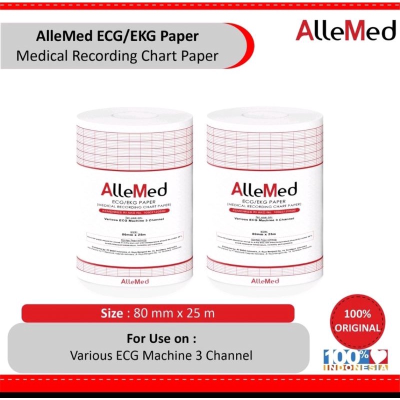 

kertas ecg ekg paper kertas ekg 80mmx25m EKG 3 Channel-per roll