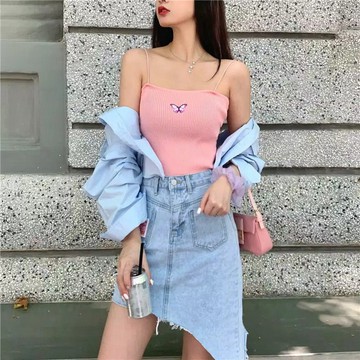 Tanktop ovula butterfly - tanktop wanita - tanktop crop - pakaian dalam - bordir-3