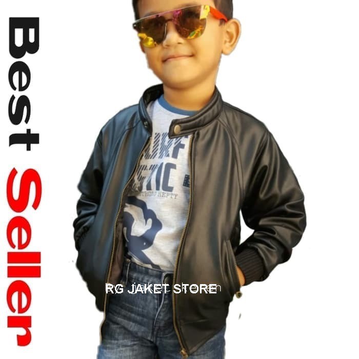 Jaket kulit anak (jaketkulit /jaket kulit anak/ jaket double kerah anak) jaket motot