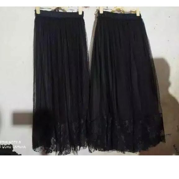 Unik disini- ROK TUTU POLOS KOMBINASI RENDA KHUSUS HITAM