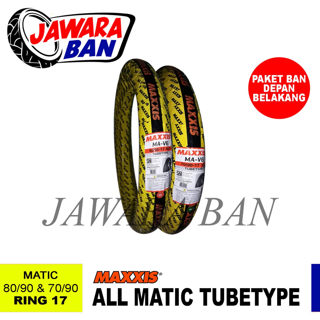 SEPASANG BAN MOTOR BEBEK DEPAN & BELAKANG MAXXIS NON TUBELESS