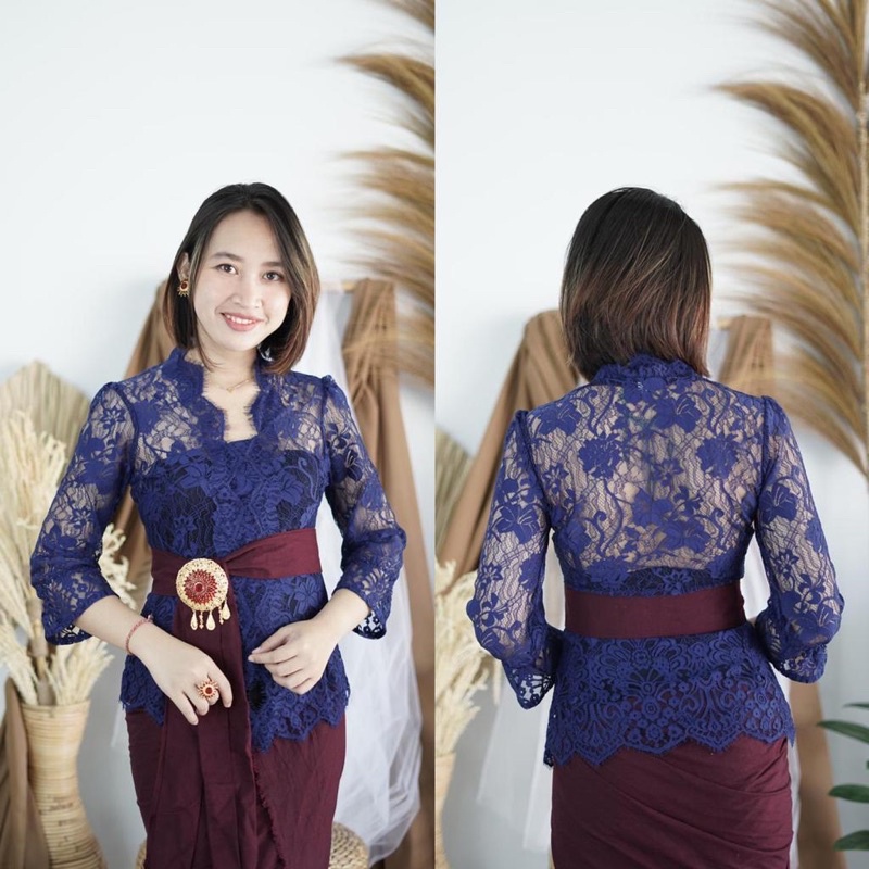 Kebaya jadi semifrance motif terbaru, lengan balon BEST SELLER !-6