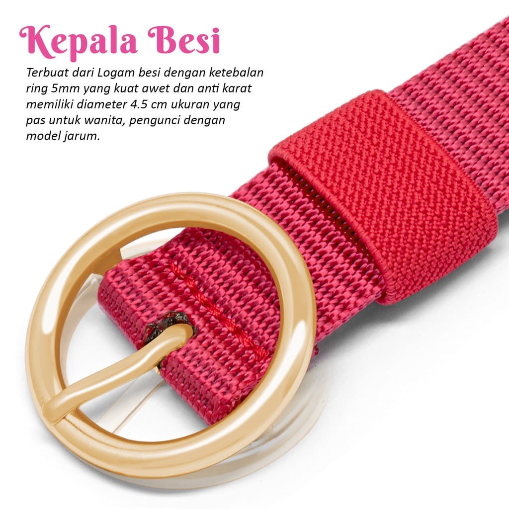 IKAT PINGGANG WANITA TALI GESPER NYLON CANVAS SABUK PREMIUM WOMEN BELT FASHION CODE: SD-35