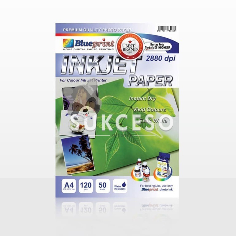 

Blueprint Inkjet Paper A4 120gr/gsm 50 Sheets/lembar Kertas Printer Inkjet Murah Berkualitas